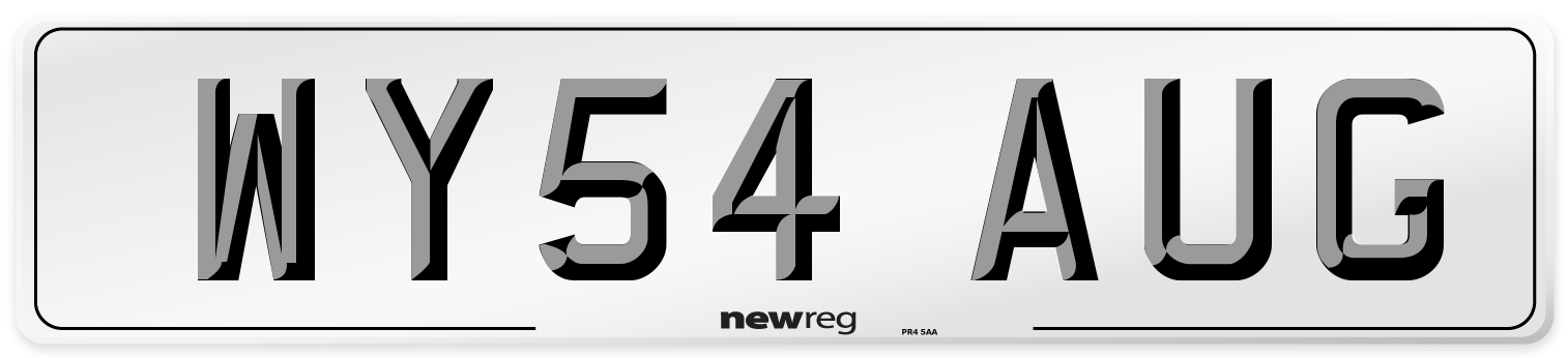 WY54 AUG Number Plate from New Reg